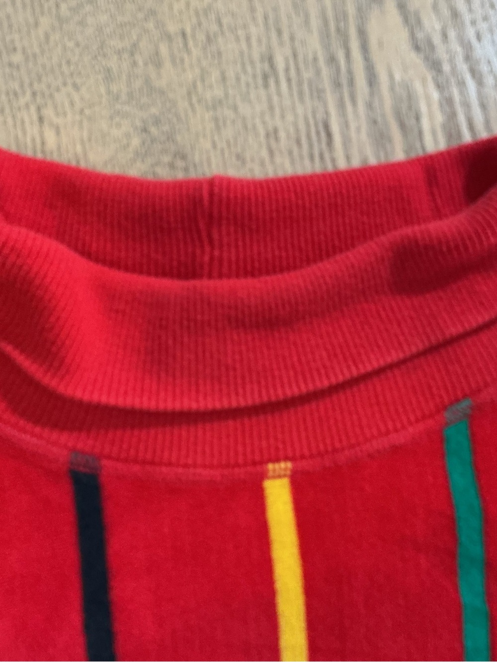 Vintage 80s Aileen II Velour Striped Sweater 26W/46 Red Multicolor - Picture 5 of 9